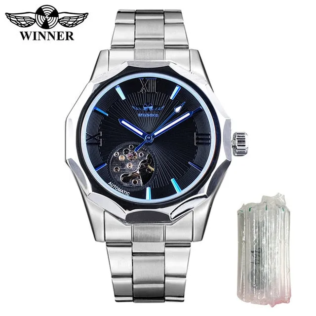 Winner Blue Ocean- Transparent Skeleton Dial