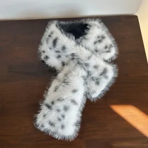 Winter Leopard Print Faux Fur Leg Warmers – Y2K Plush Punk Chain PU Belt, Harajuku Thickened Boots Cover, Fluffy Socks