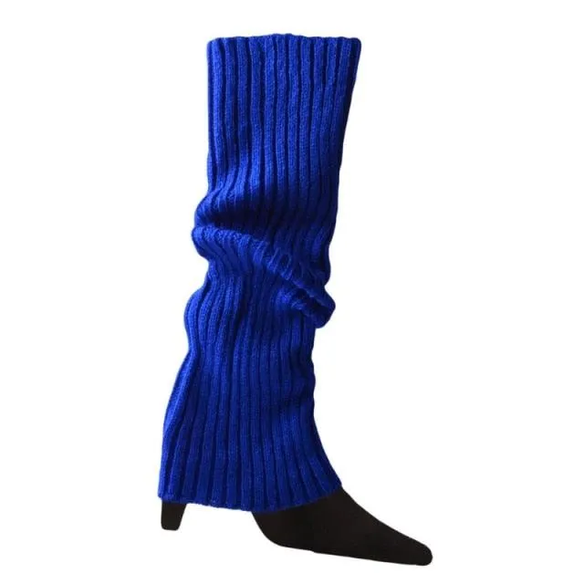 Women 80s Fluorescent Neon Colored Knit Leg Warmers