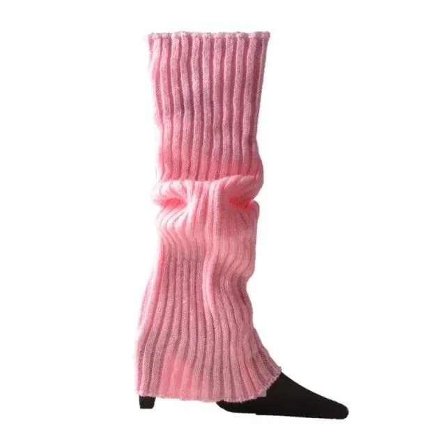 Women 80s Fluorescent Neon Colored Knit Leg Warmers