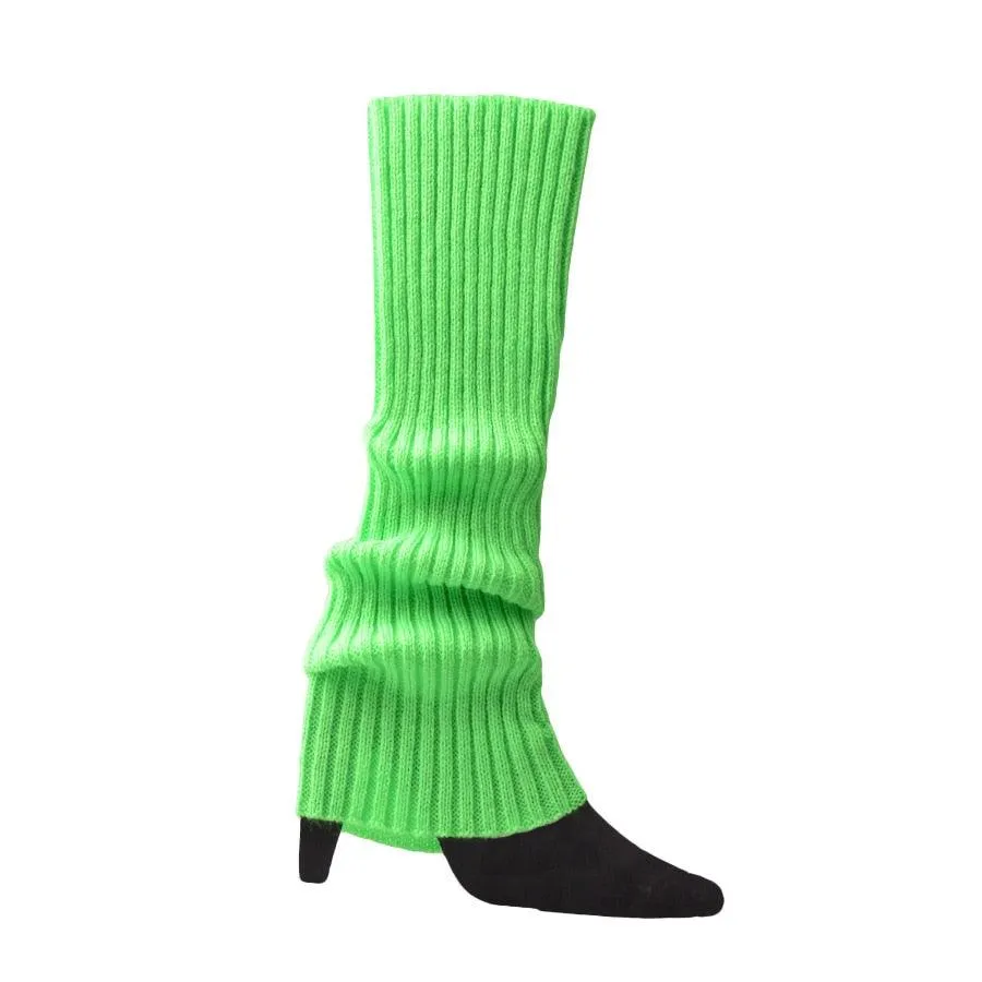 Women 80s Fluorescent Neon Colored Knit Leg Warmers