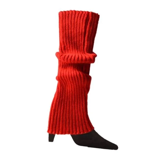 Women 80s Fluorescent Neon Colored Knit Leg Warmers