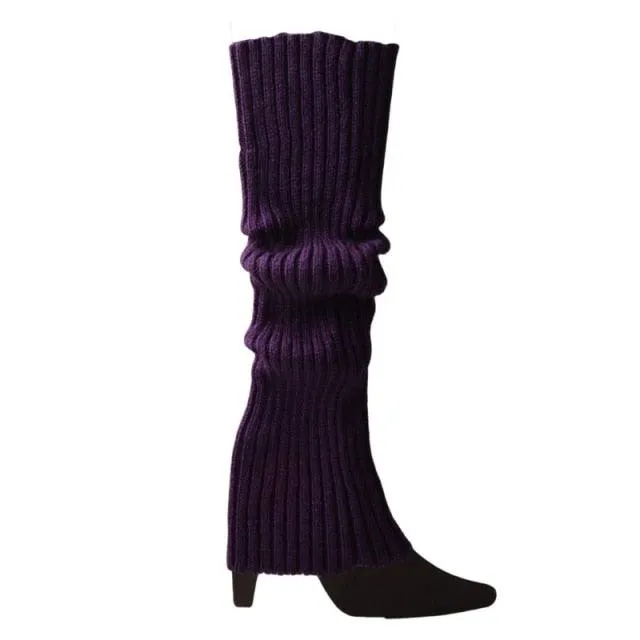 Women 80s Fluorescent Neon Colored Knit Leg Warmers