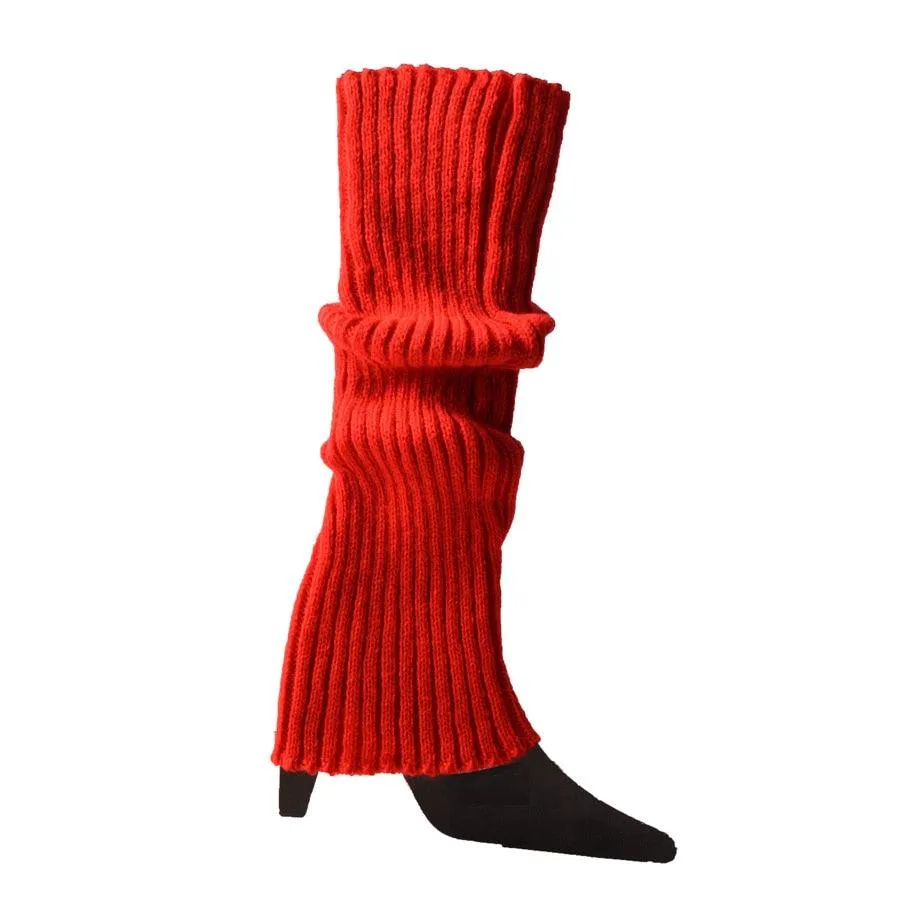 Women 80s Fluorescent Neon Colored Knit Leg Warmers