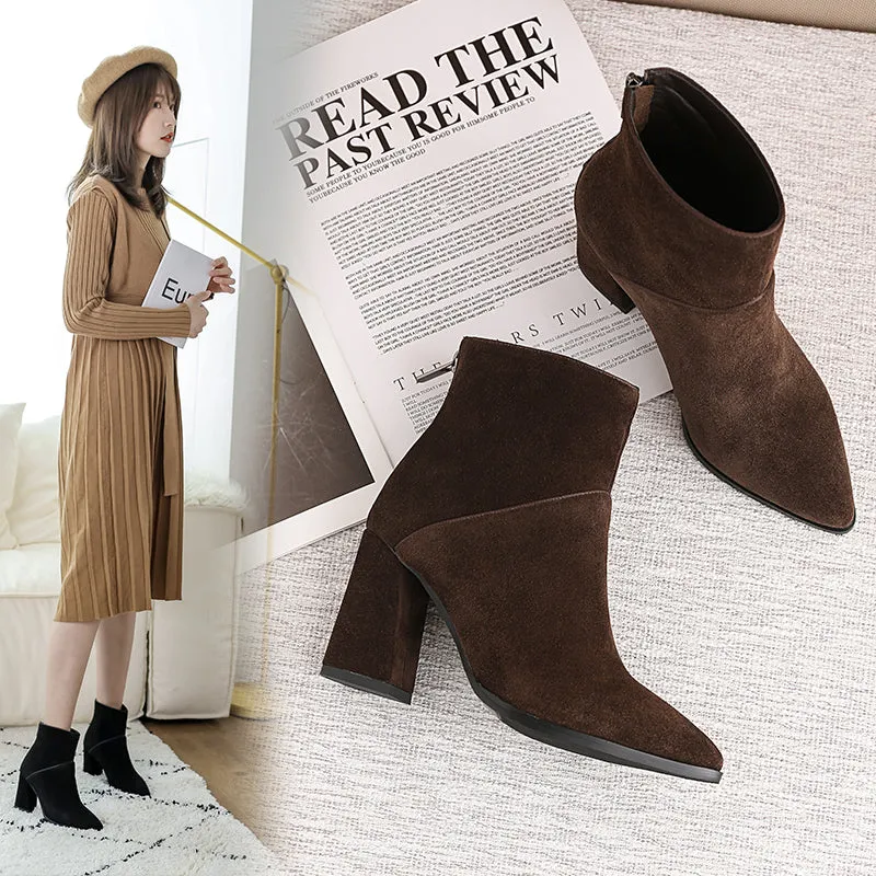 women Ankle boots Genuine Leather