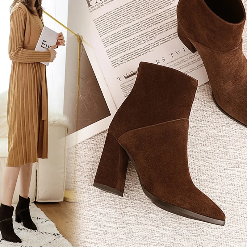 women Ankle boots Genuine Leather