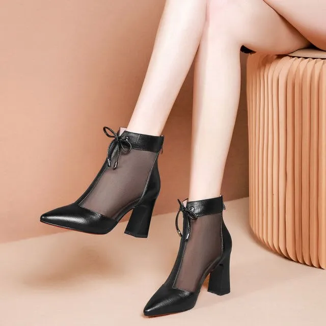 Women  Fish Mouth Hollow  High Heels Shoes