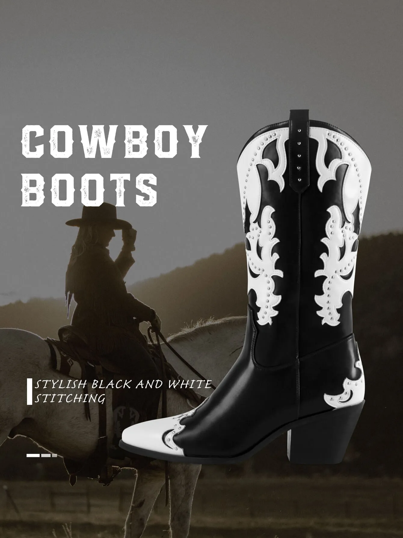 Women Pointed Toe Cowgirl Boots