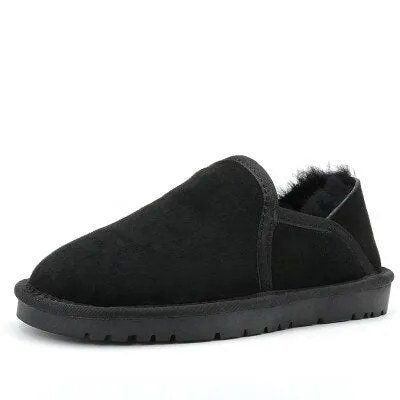 Women Winter  Low Cut Genuine Leather Female Warm Snow boots