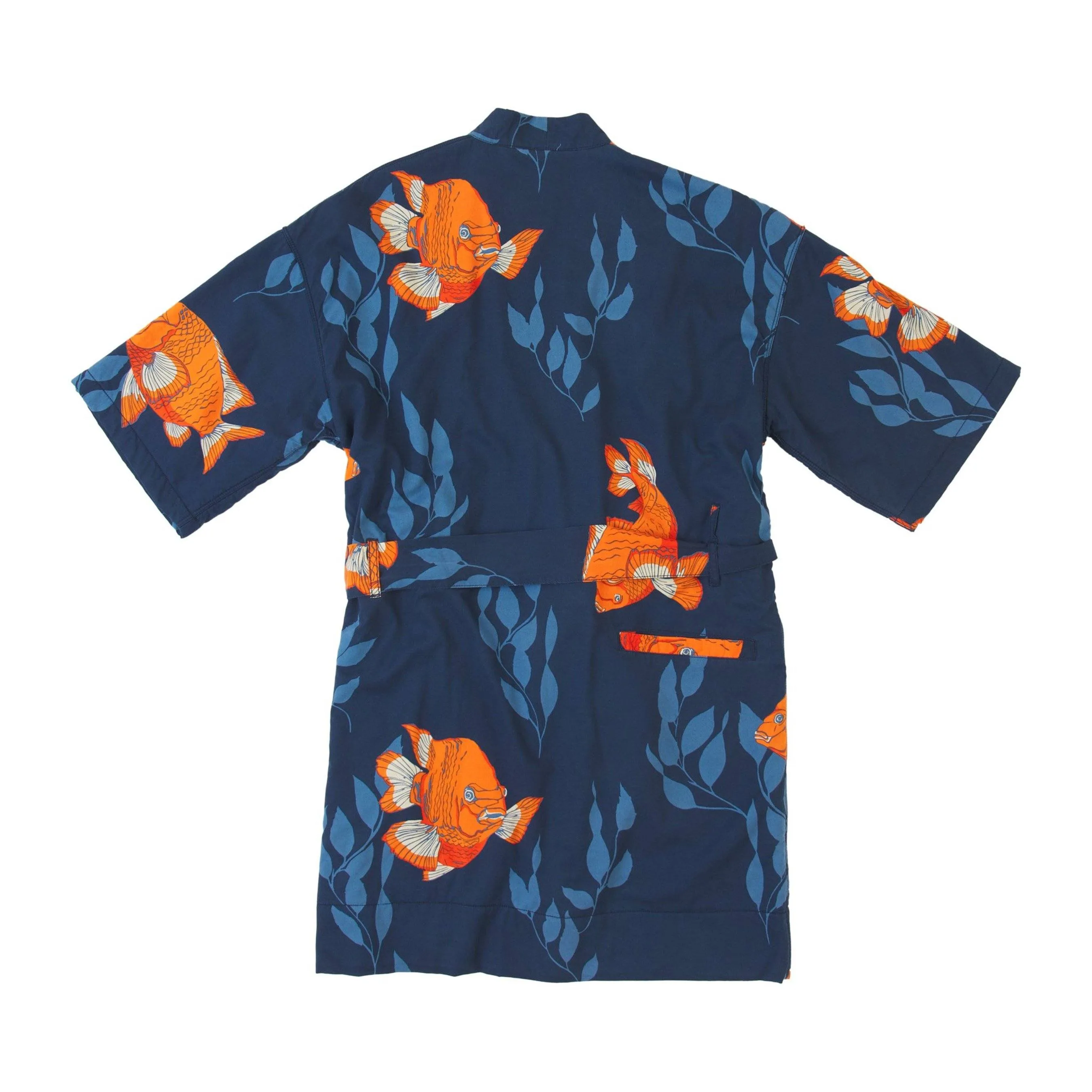 Women’s La Sirena Robe - Garibaldi Fish, Farallon Navy