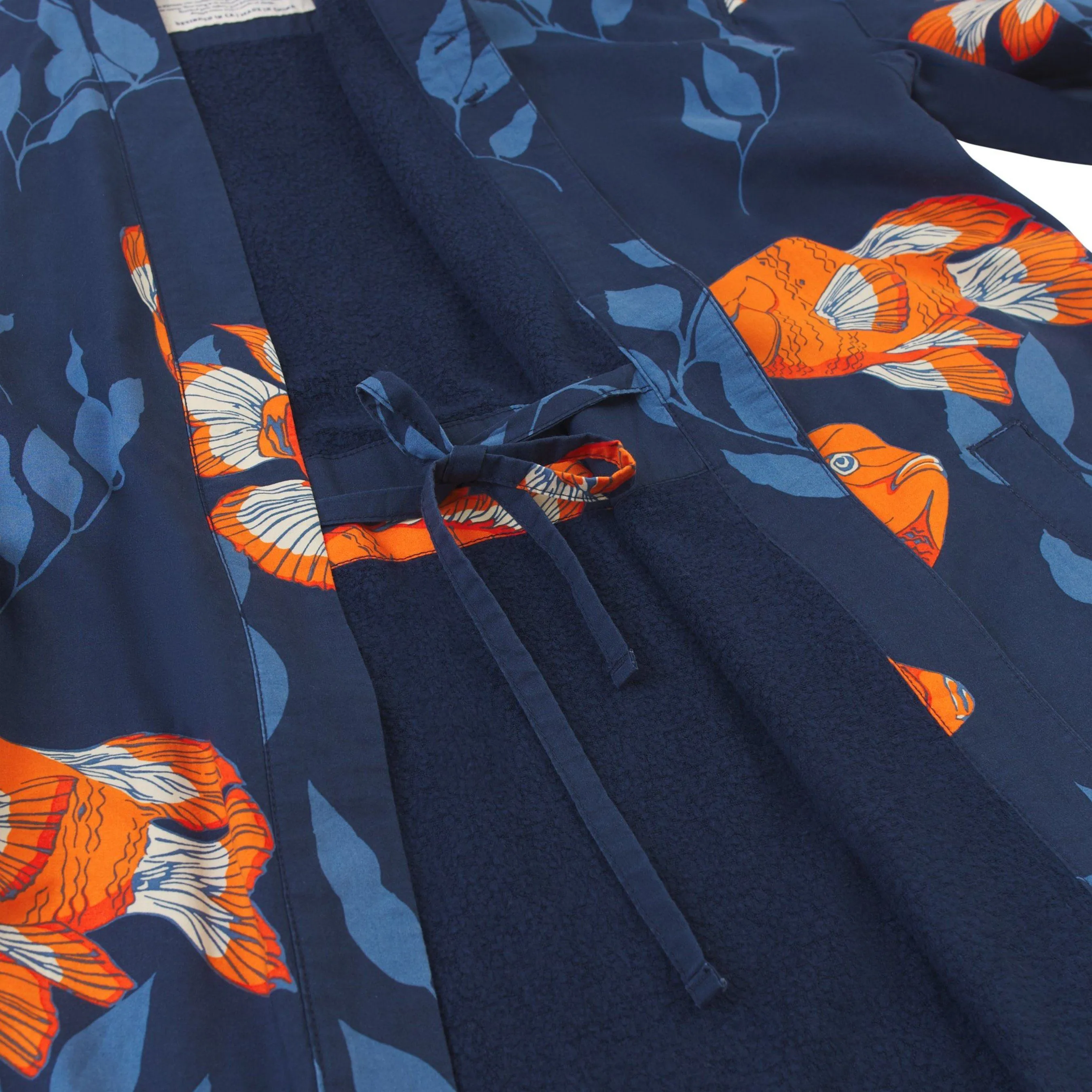 Women’s La Sirena Robe - Garibaldi Fish, Farallon Navy