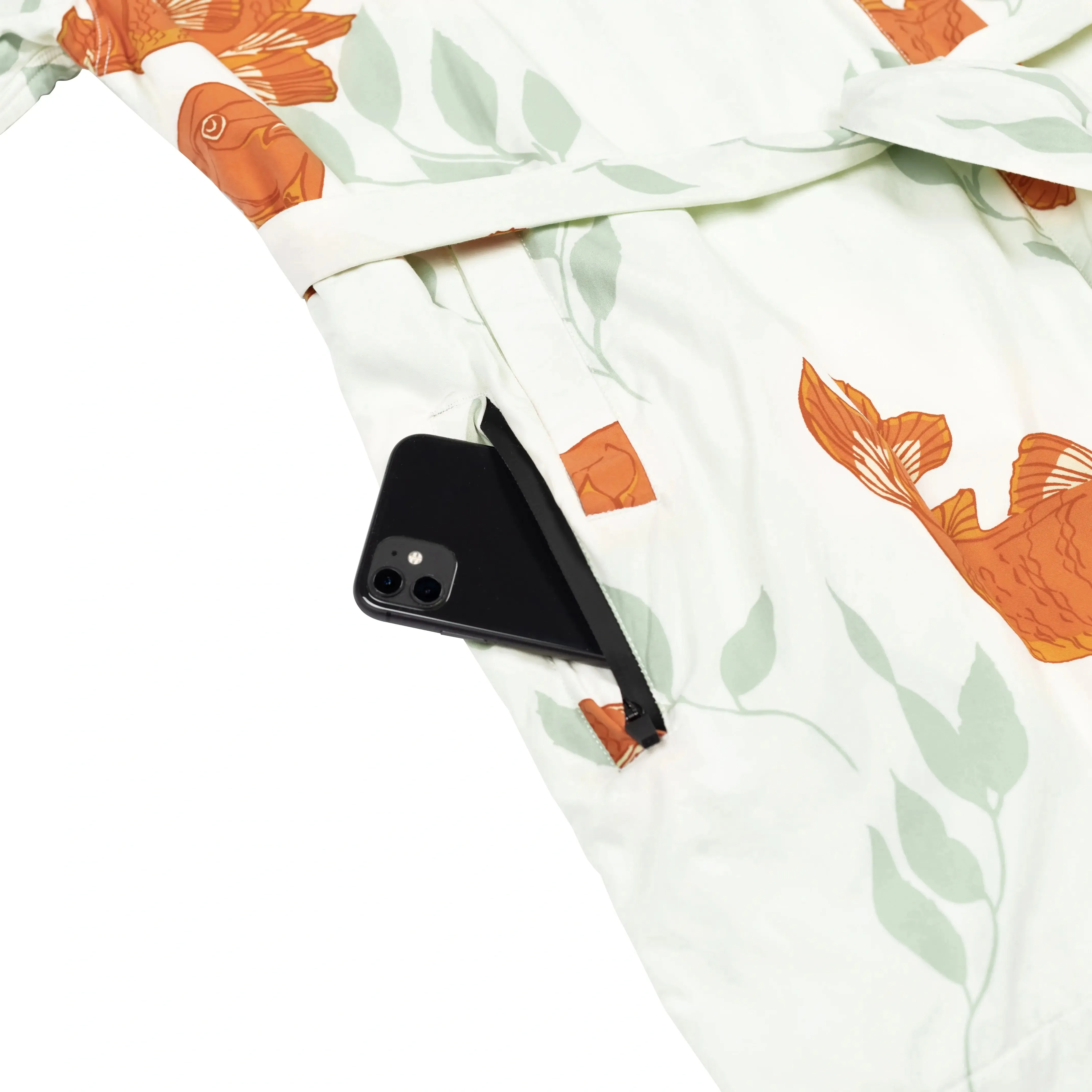 Women’s La Sirena Robe - Garibaldi Fish, White Sand