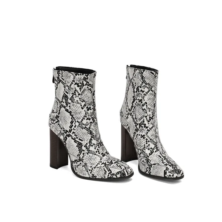 Women's Pointed Toe Square Heel Short Boots