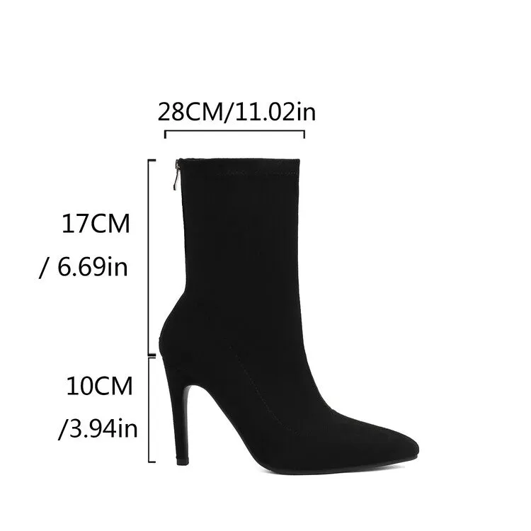 Women's Pointed Toe Thin Heel Short Boots