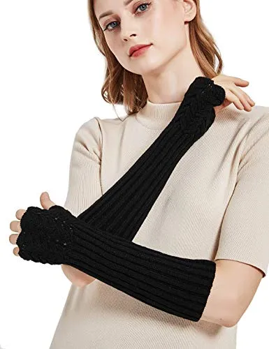 Women's Scale Design Knitted Arm Warmers