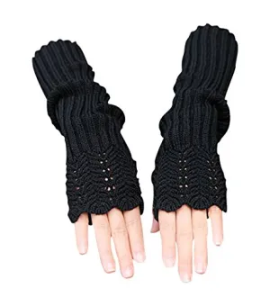 Women's Scale Design Knitted Arm Warmers