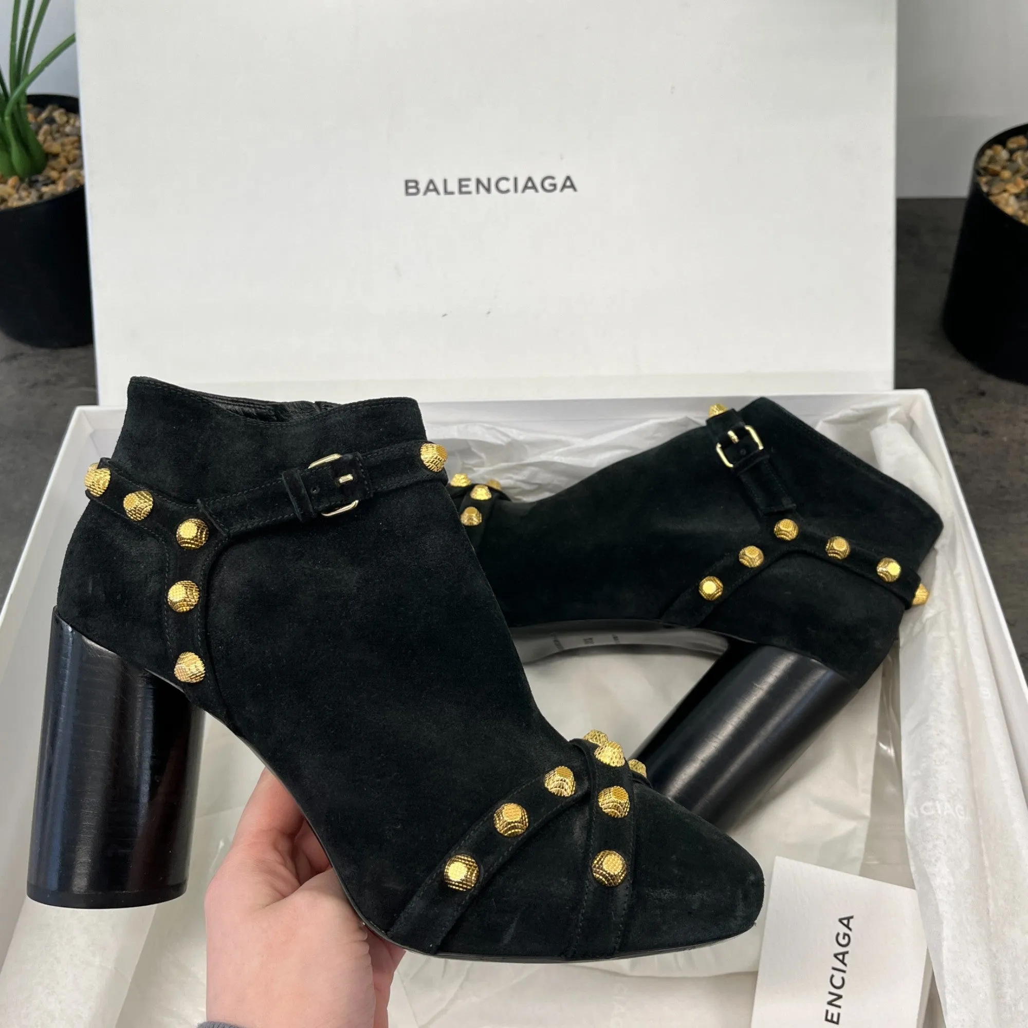 Women's Studded Ankle Boots Black Size EU 38.5 / UK 5.5