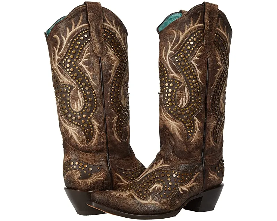 Women’s Taupe Snip Toe Corral Boots