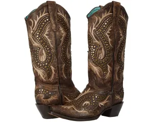 Women’s Taupe Snip Toe Corral Boots