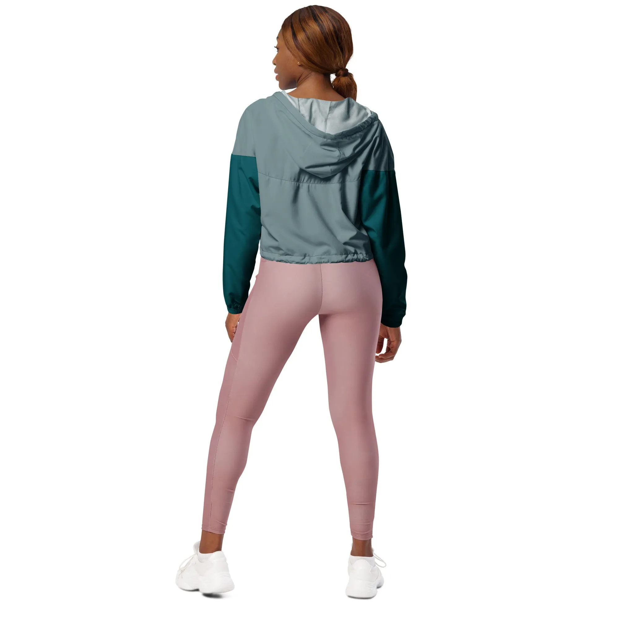 WOMEN'S WINDBREAKER, CROPPED – DUSTY BLUE