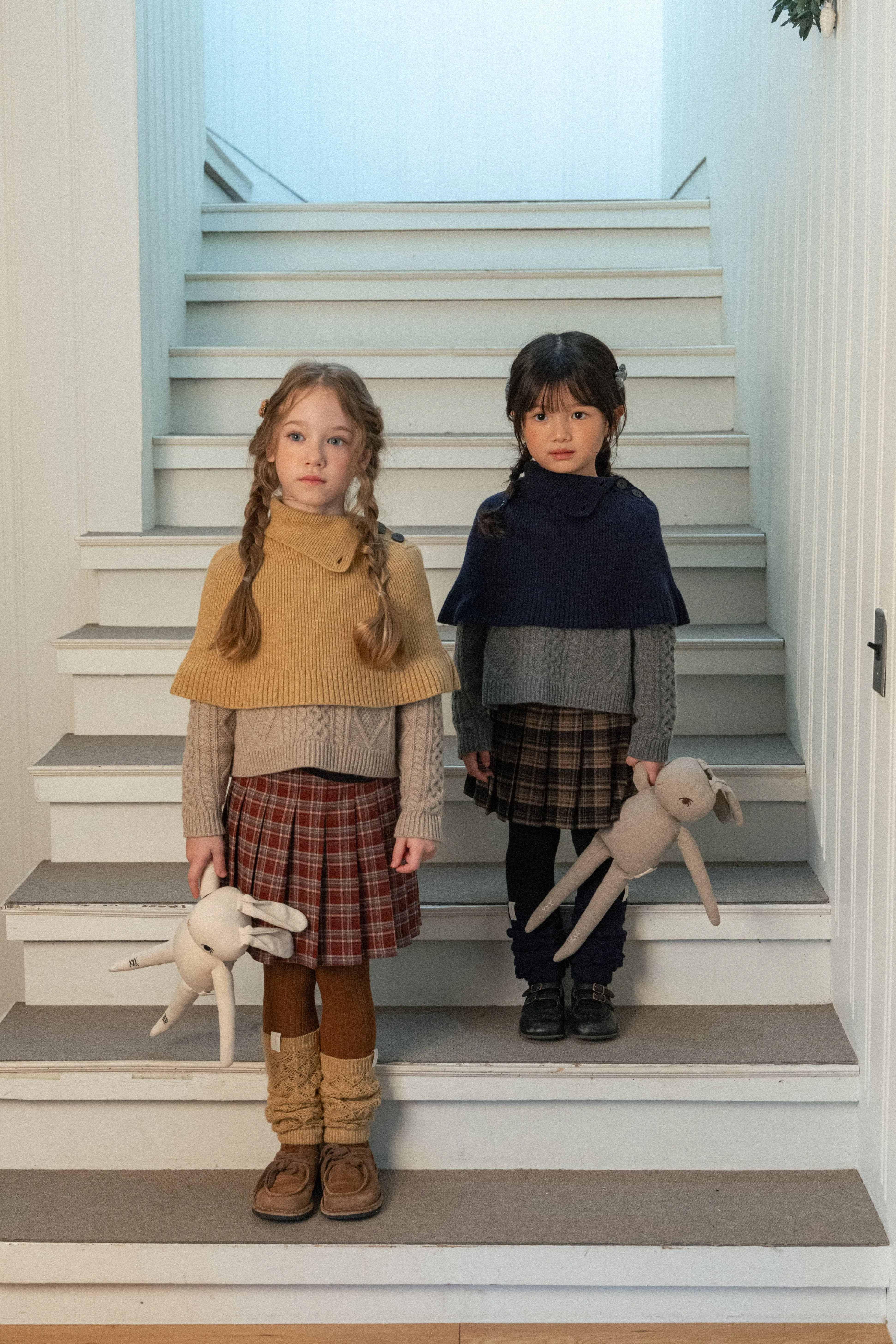 WONNY RIBBON X TINYAPPLE Knit Leg Warmer, Navy [US SHIP]