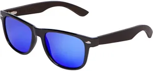 Wood Sunglasses for Men and Women, Wayfarer Style Wooden Polarized Sunglasses, Blue