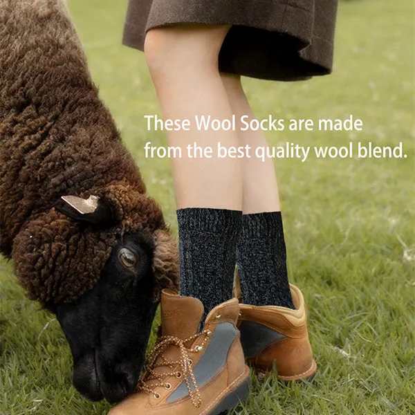 Wool Socks Women 5 Pack-Winter Soft Thick Warm Hiker Boot Crew Socks by Actinput