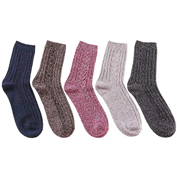 Wool Socks Women 5 Pack-Winter Soft Thick Warm Hiker Boot Crew Socks by Actinput