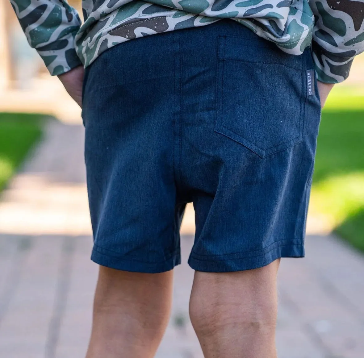 Youth Athletic Short Heather Navy