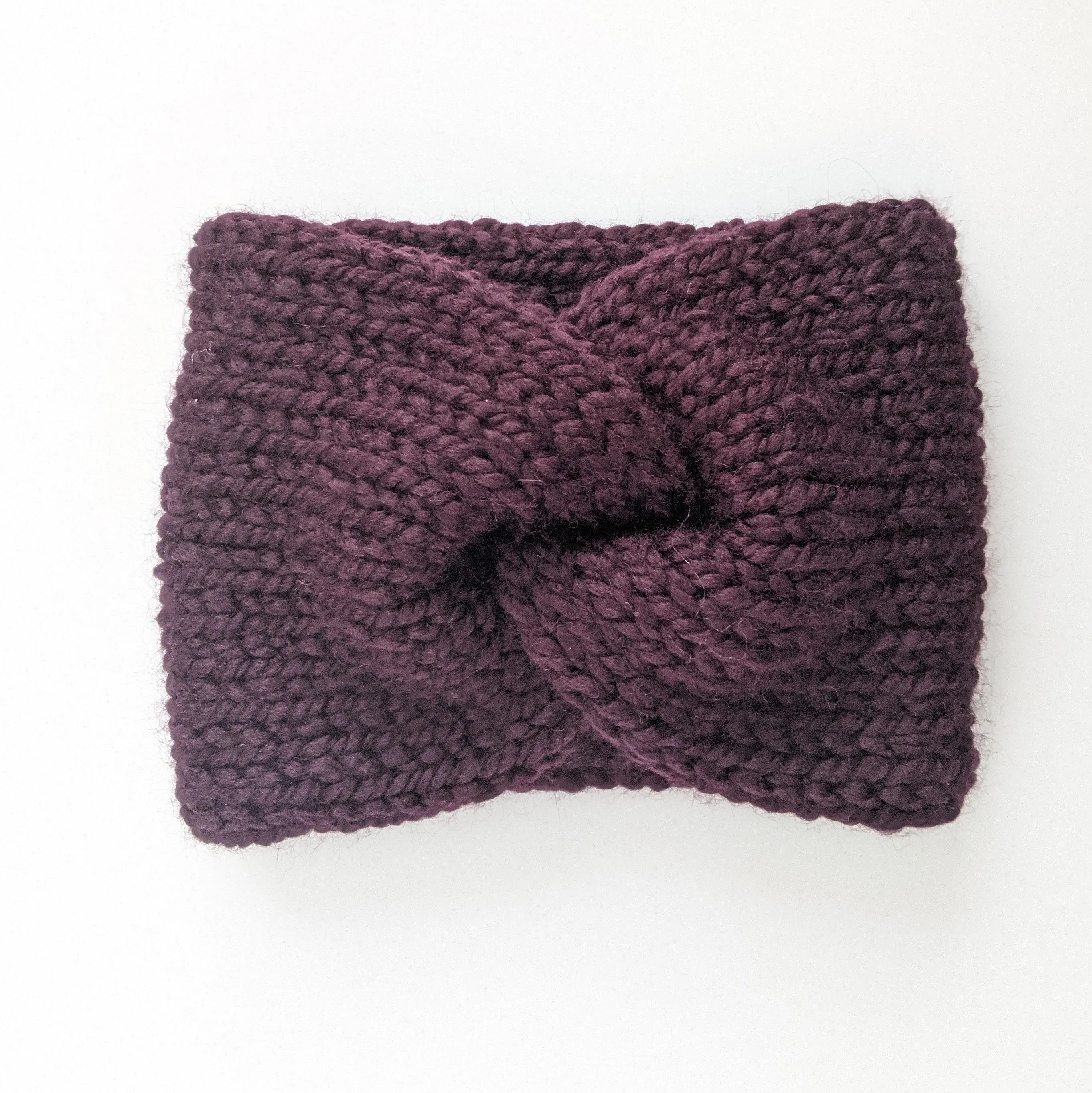 Youth Eggplant Twist Ear Warmer / Headband