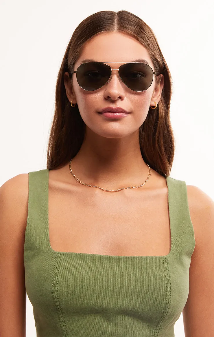 Z SUPPLY | Driver Polarized Sunglasses {Gold Grey}