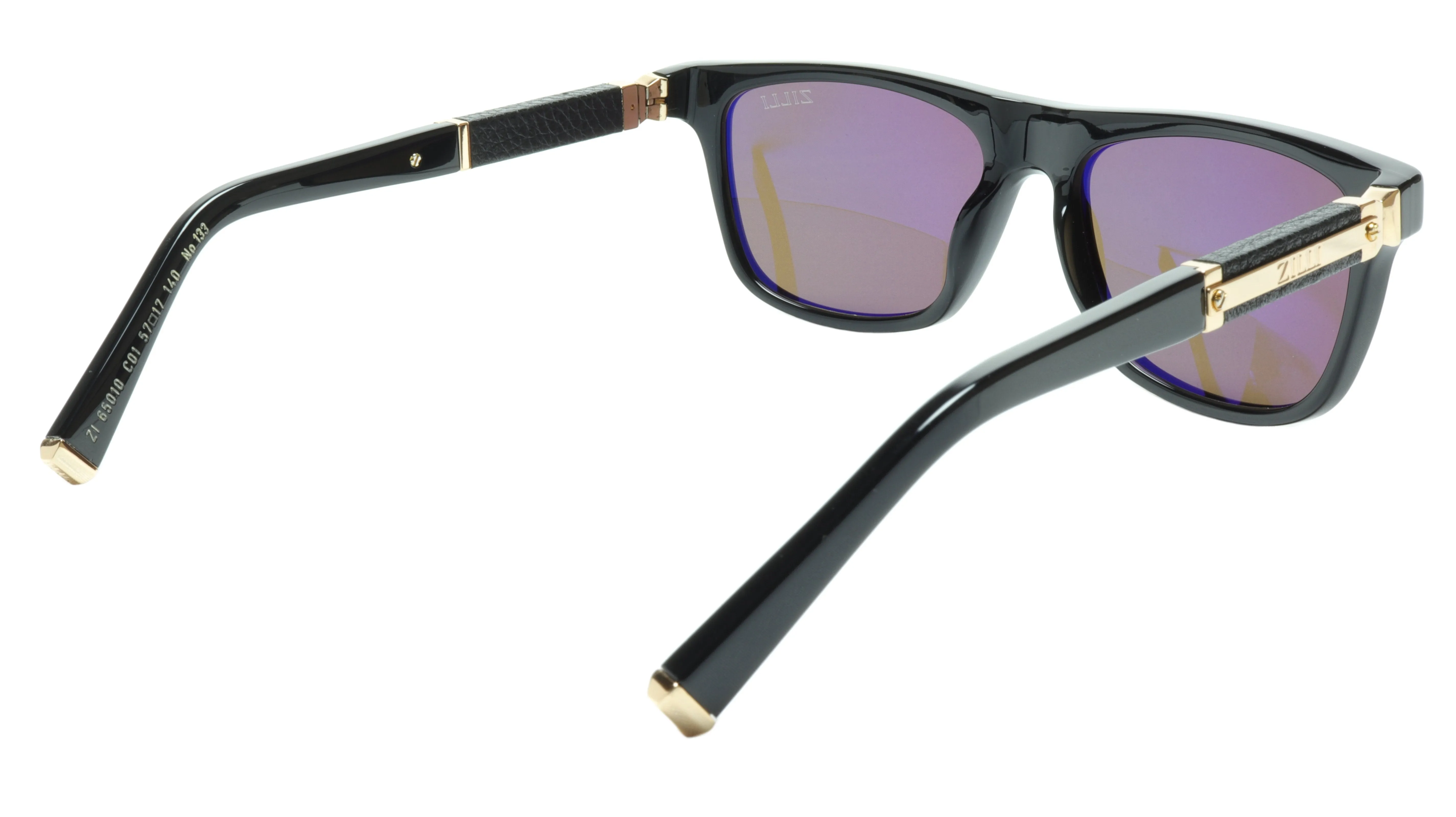 ZILLI Sunglasses Made with Titanium and Acetate, Accented with Leather and Gold