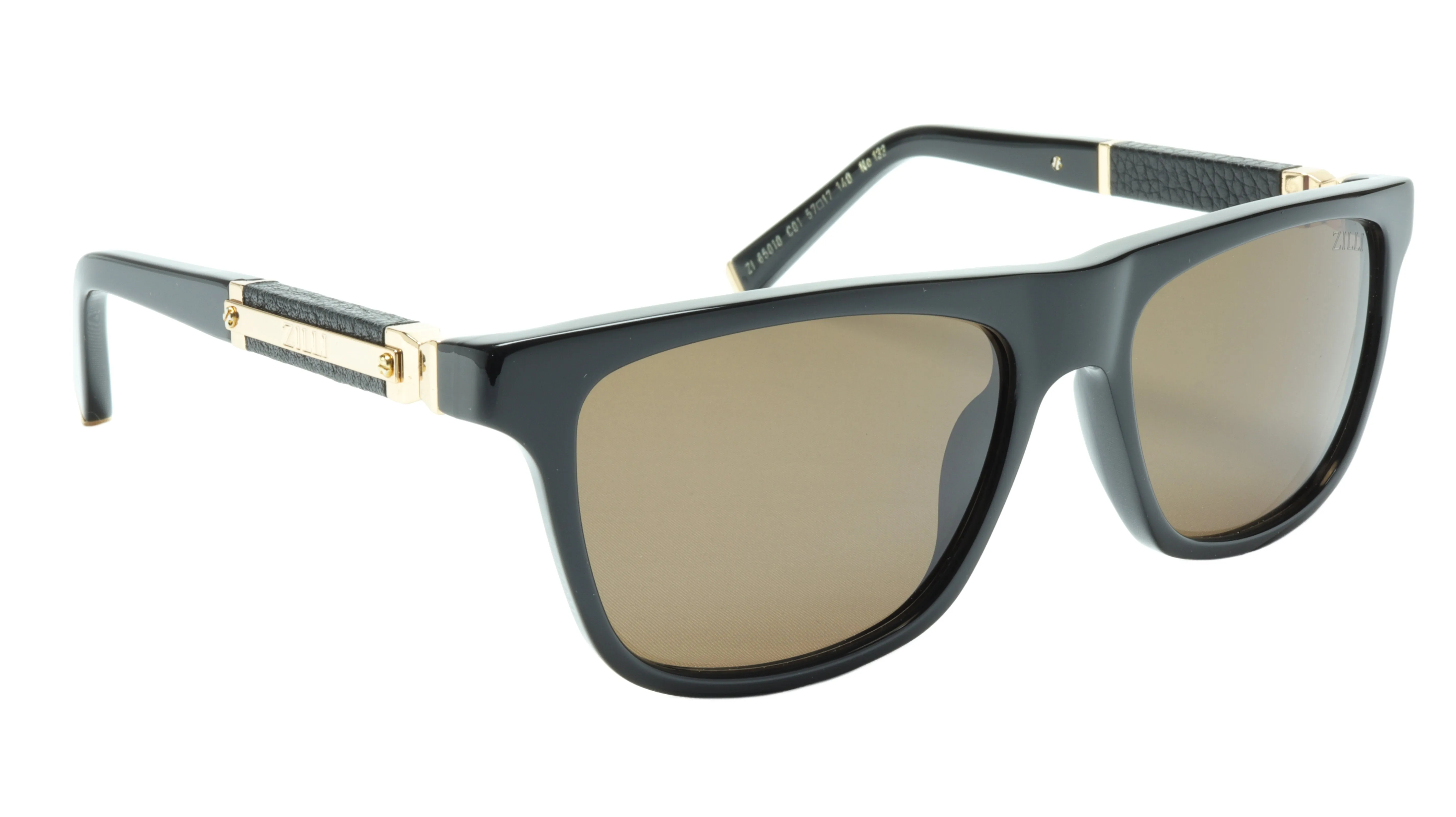 ZILLI Sunglasses Made with Titanium and Acetate, Accented with Leather and Gold