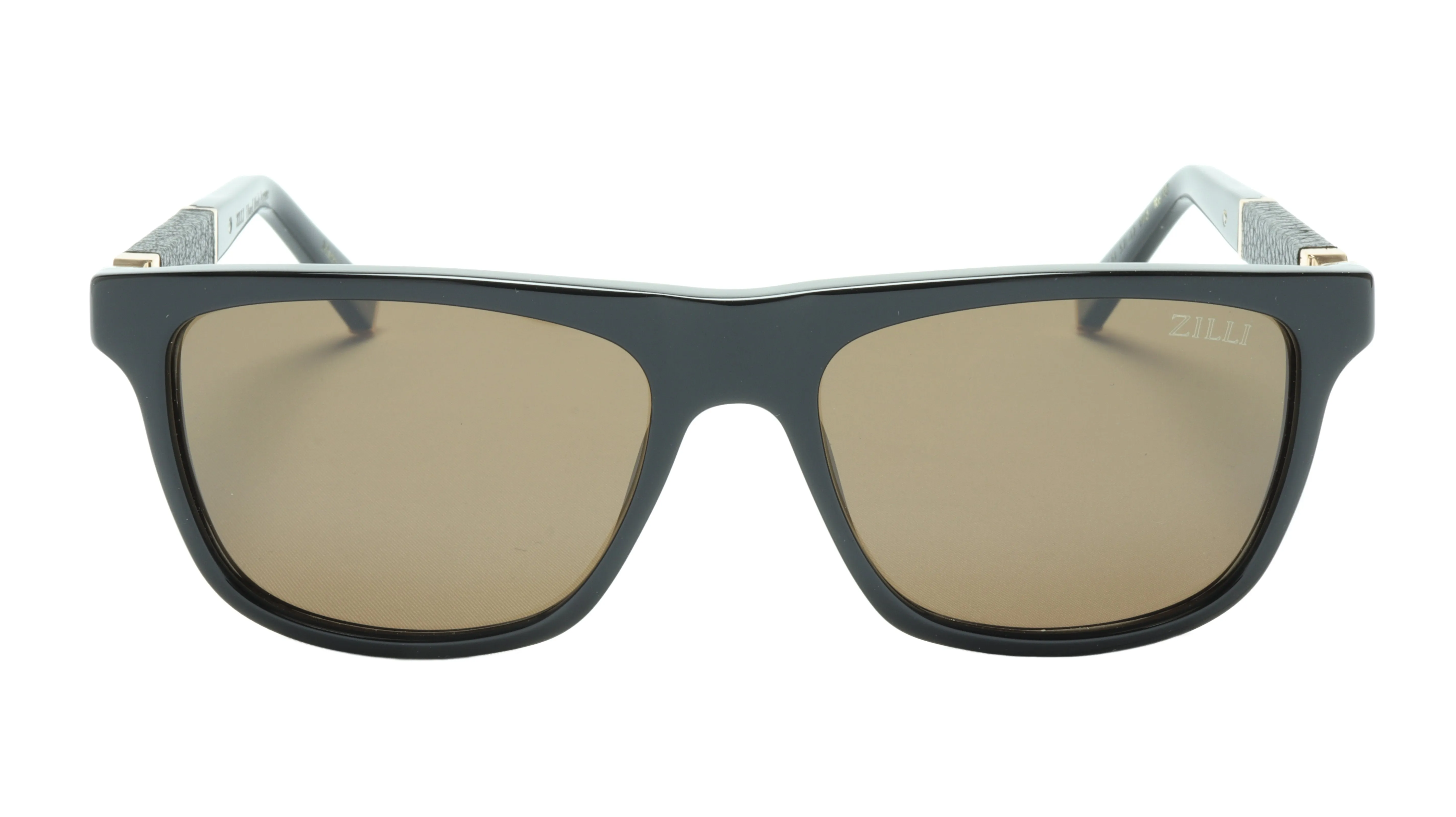 ZILLI Sunglasses Made with Titanium and Acetate, Accented with Leather and Gold
