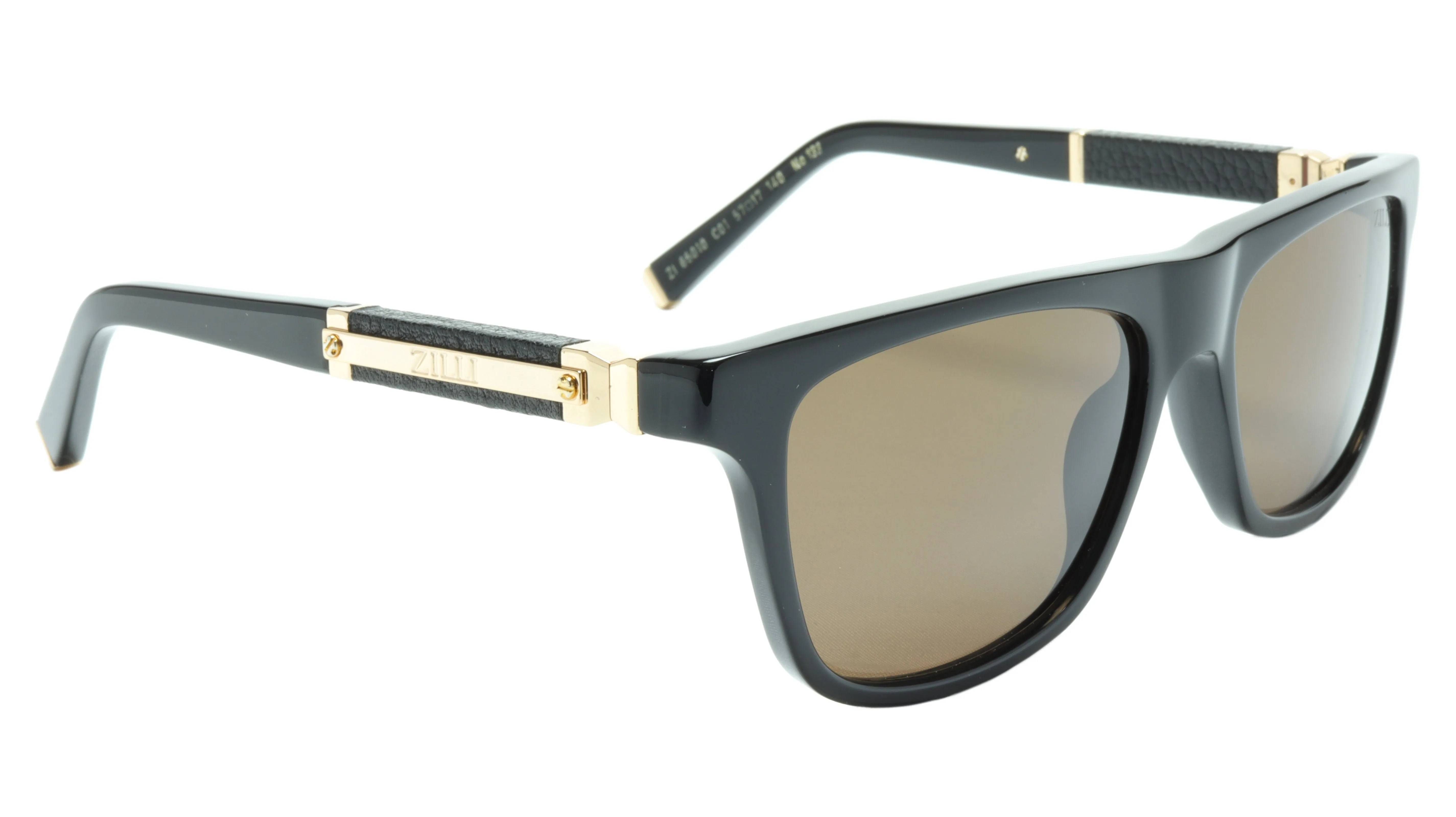 ZILLI Sunglasses Made with Titanium and Acetate, Accented with Leather and Gold
