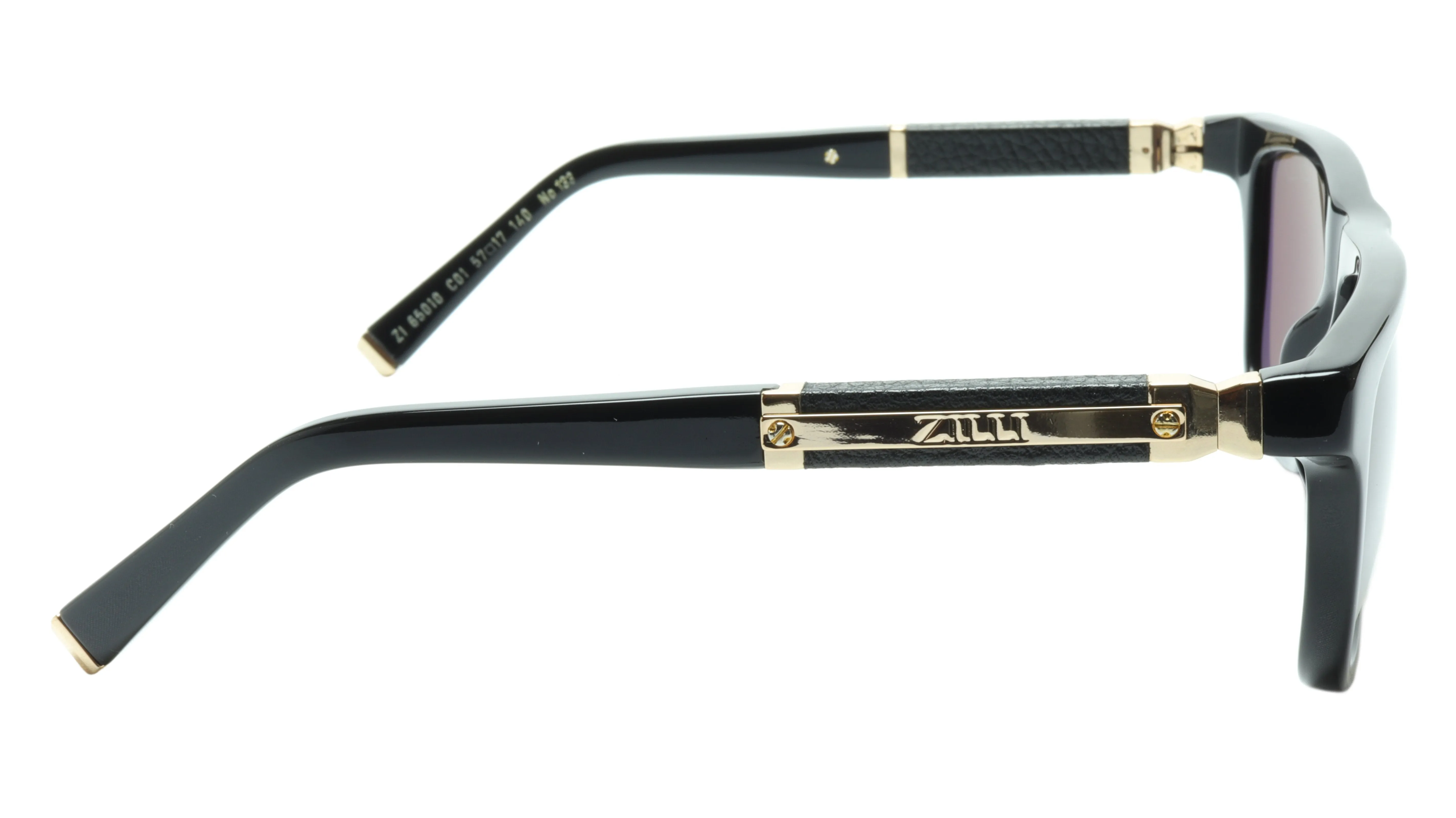 ZILLI Sunglasses Made with Titanium and Acetate, Accented with Leather and Gold